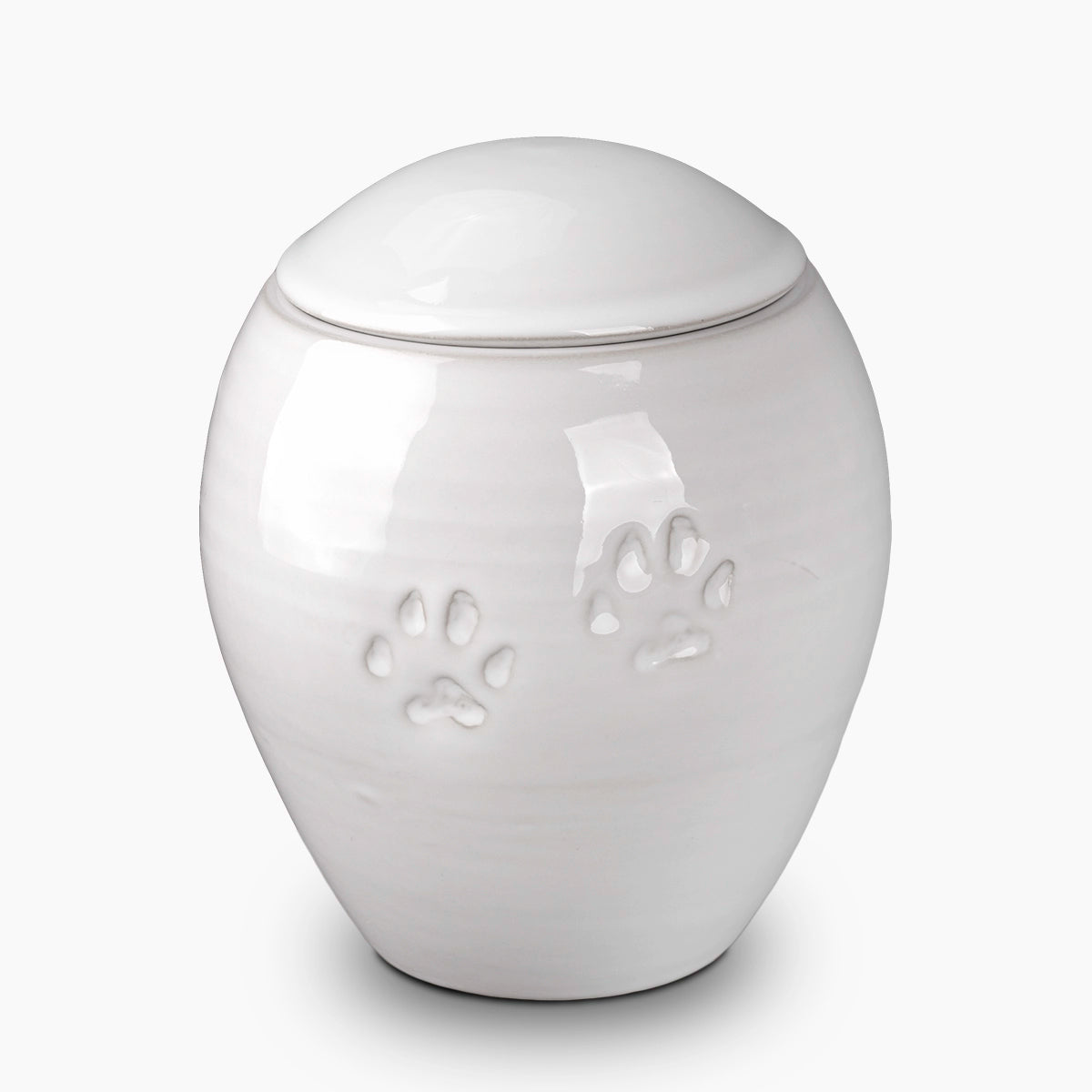 Pawprints Pet Urn for Ashes in White Large
