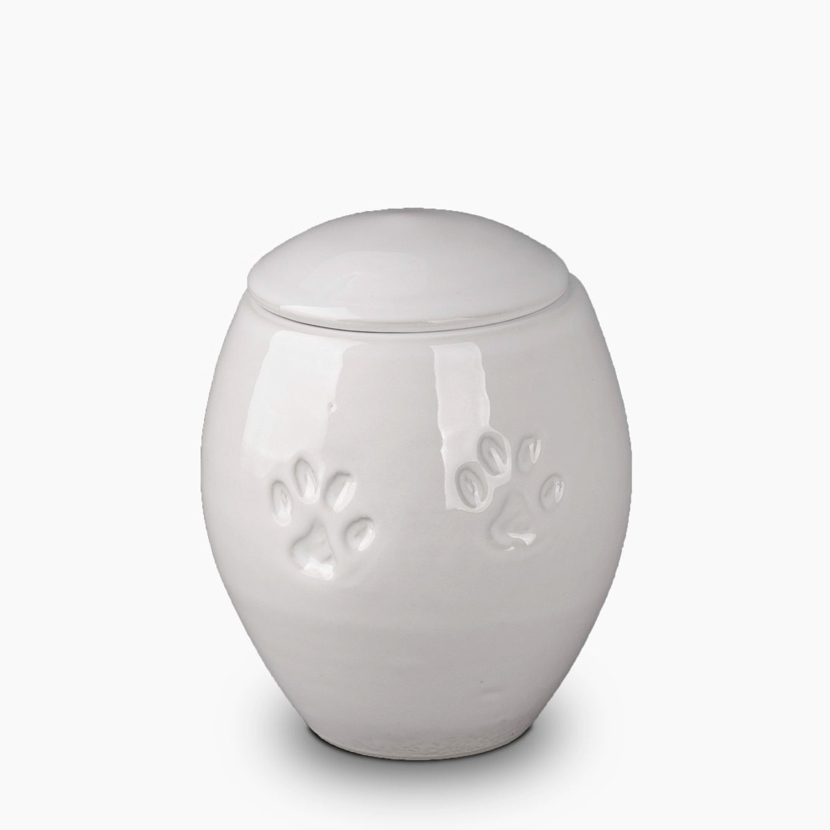 Pawprints Pet Urn for Ashes in White Small