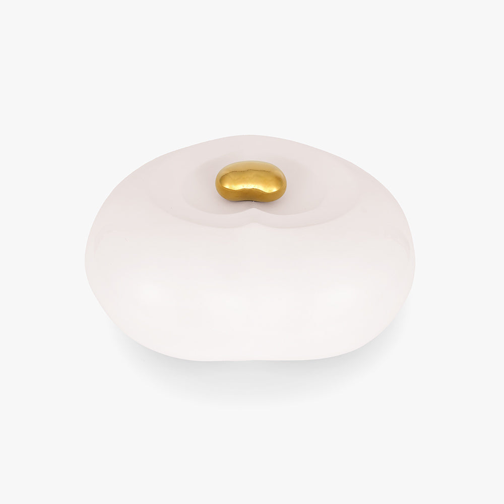 Peaceful Heart Adult Cremation Urn for Ashes Front in White and Gold