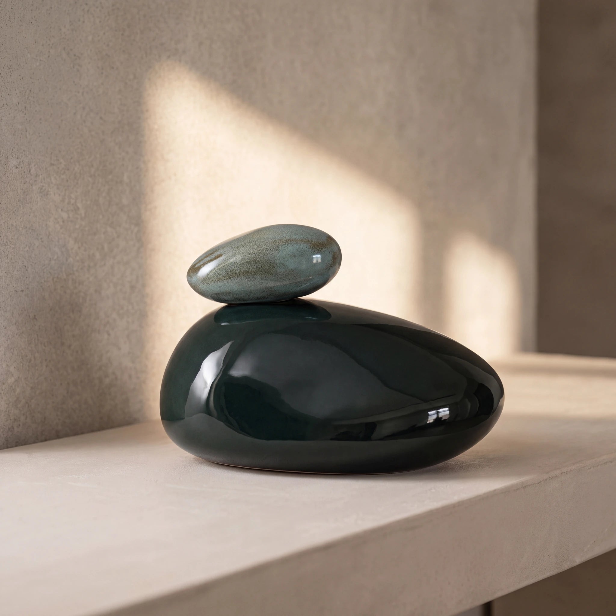 Pebbles Adult Cremation Urn for Ashes in Green