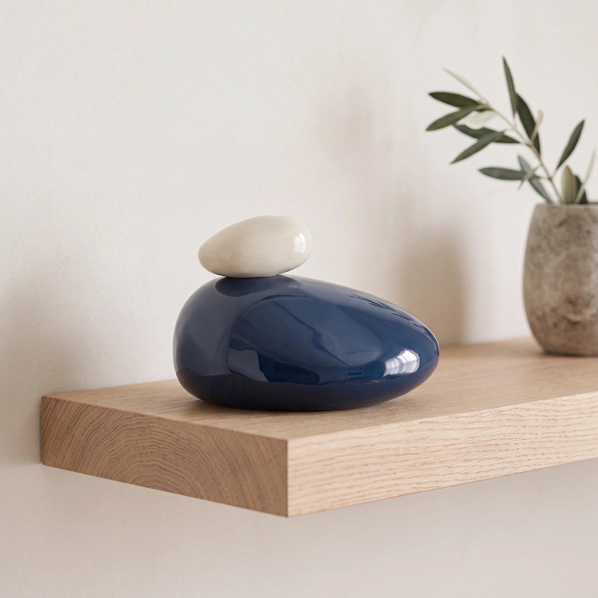 Pebbles Adult Cremation Urn for Ashes in Light Blue