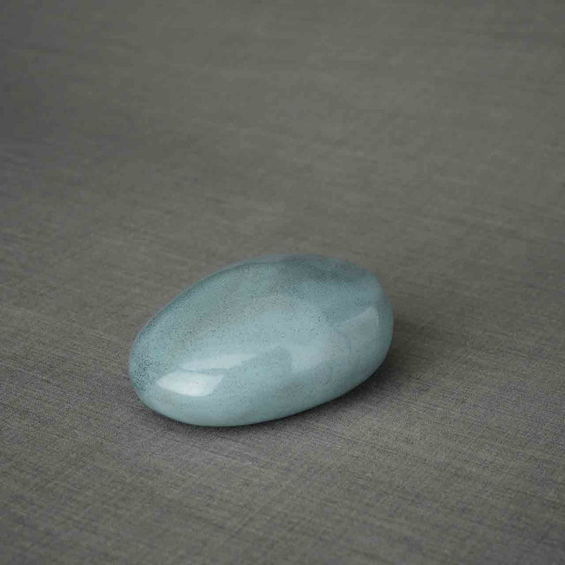 Pebbles Small Urn for Ashes in Light Blue