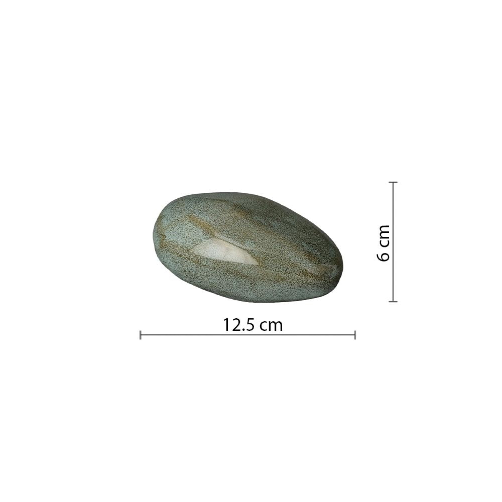 Pebbles Ashes Keepsake Urn in Oily Green Dimensions