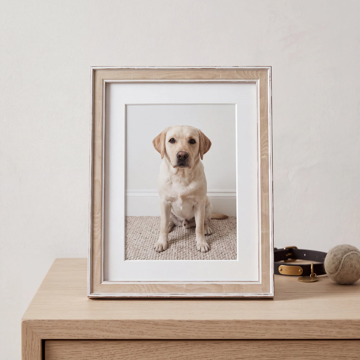 Pet-Memorial-Photo-Frame-in-Beige-Large-On-the-Console