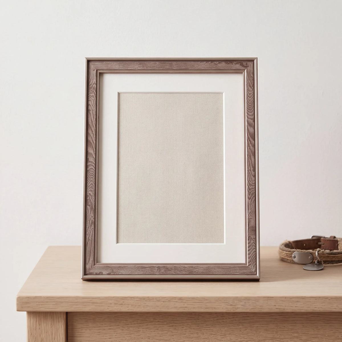 Pet-Memorial-Photo-Frame-in-Brown-Large-On-the-Console