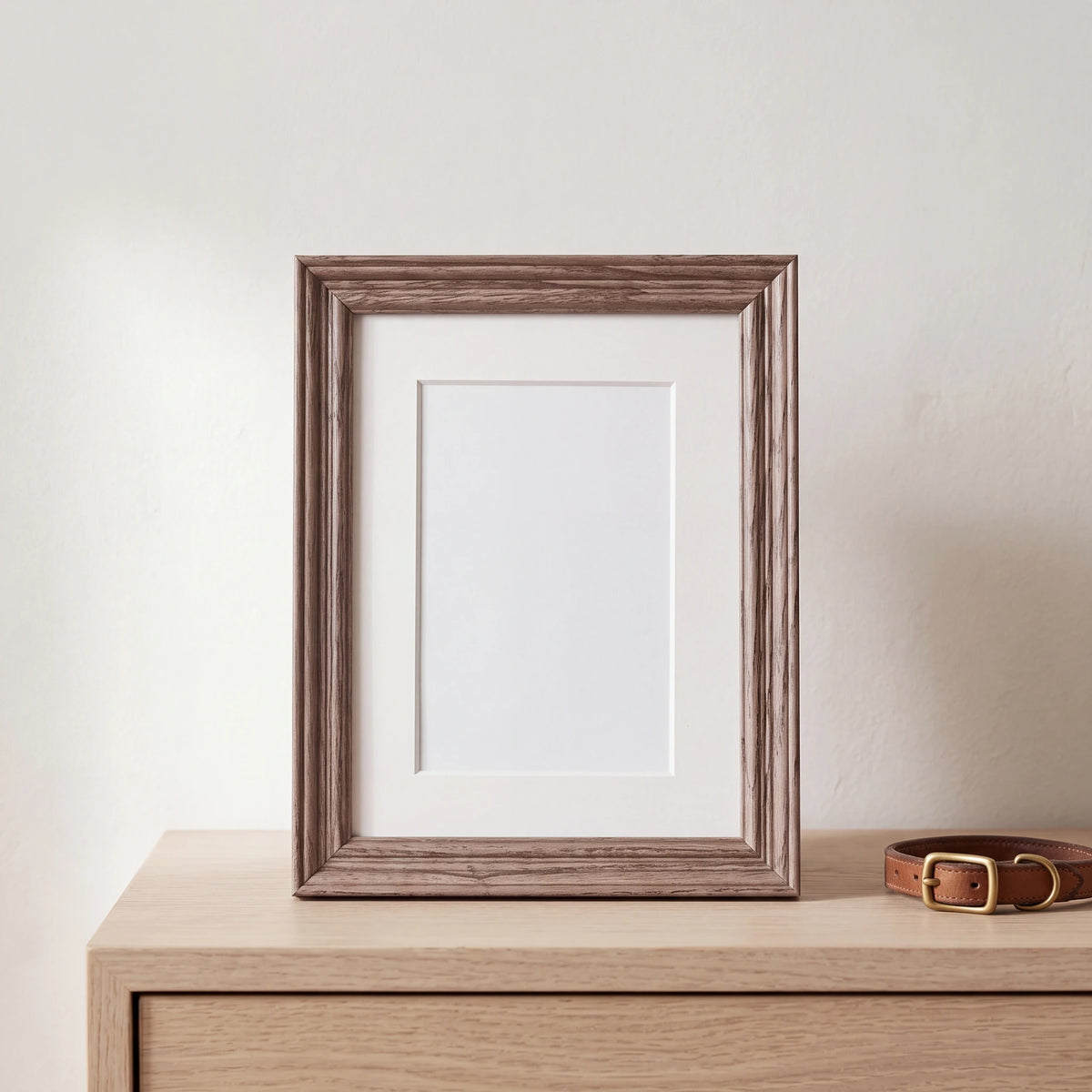 Pet-Memorial-Photo-Frame-in-Dark-Oak-Small-On-the-Console