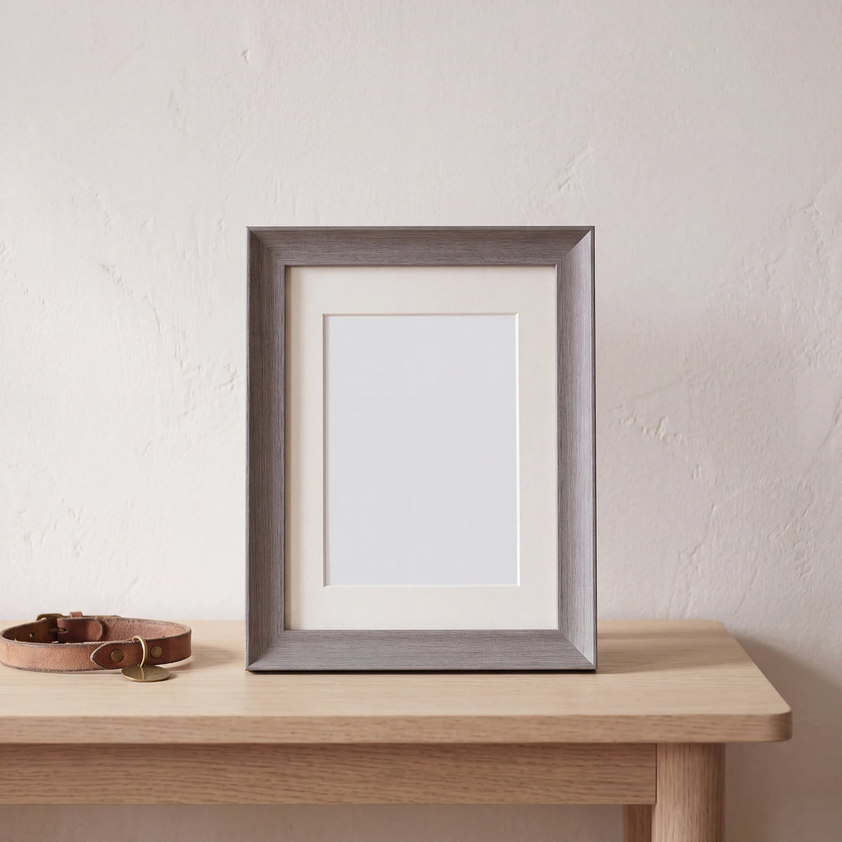 Pet-Memorial-Photo-Frame-in-Grey-Medium-On-the-Console