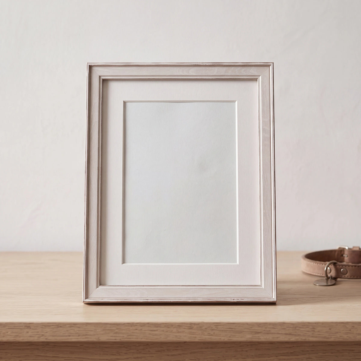 Pet-Memorial-Photo-Frame-in-White-Large-On-the-Console
