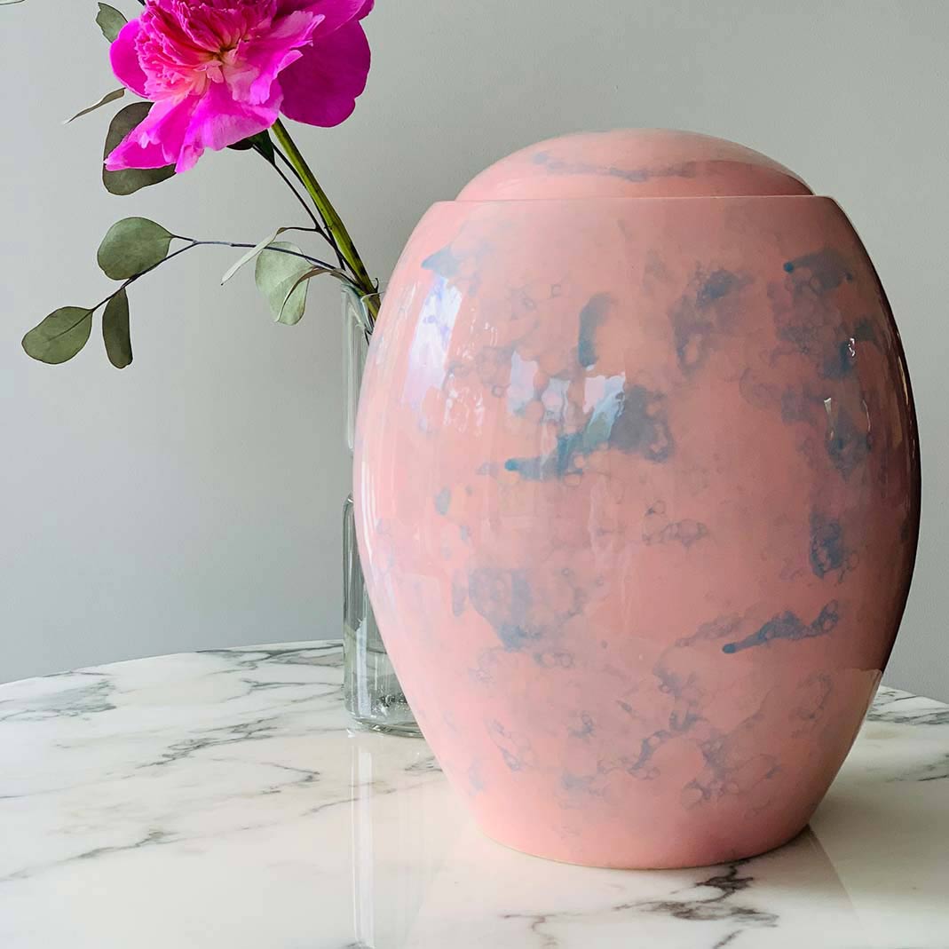 Pink Sky Modern Adult Cremation Urn for Ashes