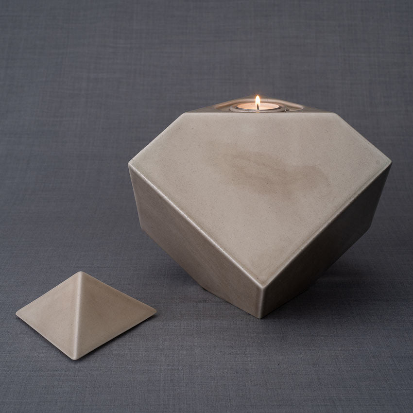 Pinnacle Adult Cremation Urn for Ashes in Beige Grey