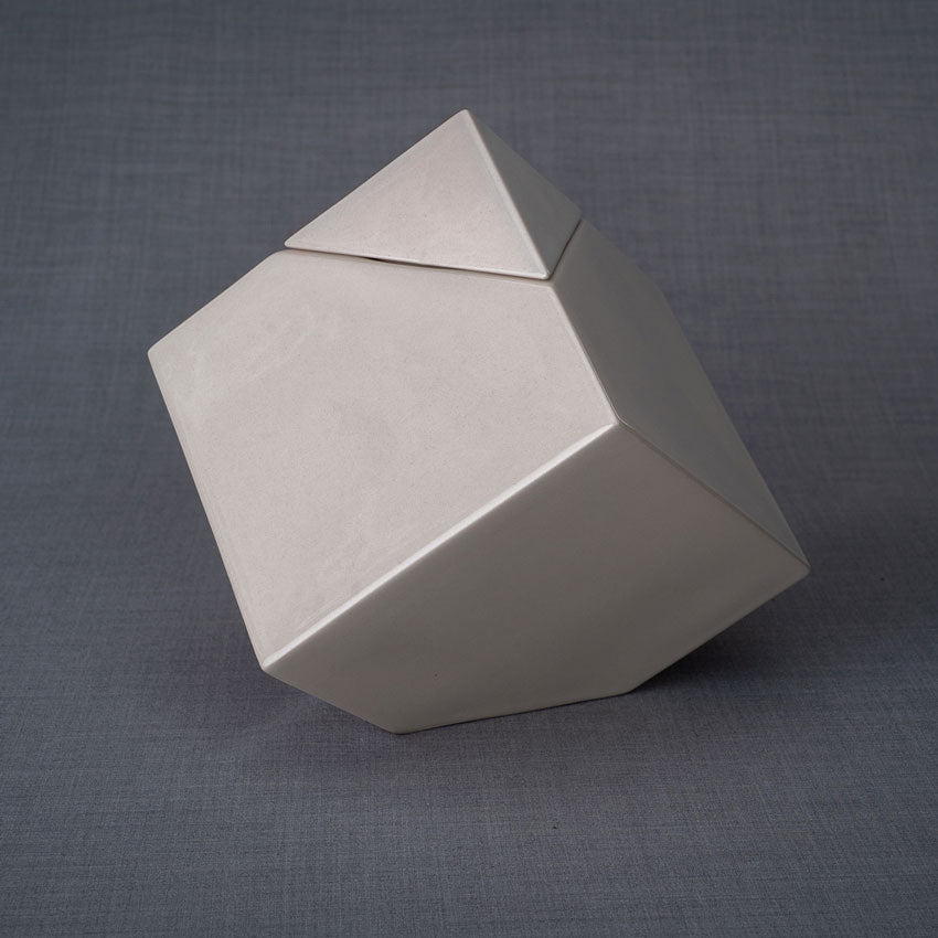 Pinnacle Cremation Urn for Ashes in Cream Left View
