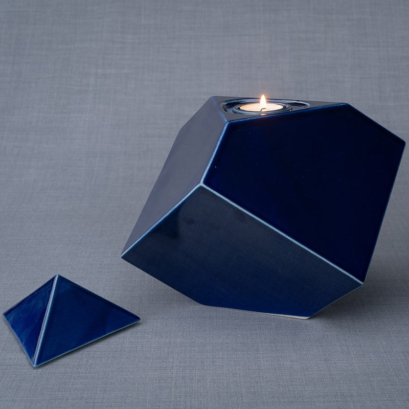 Pinnacle Adult Cremation Urn for Ashes in Metallic Blue