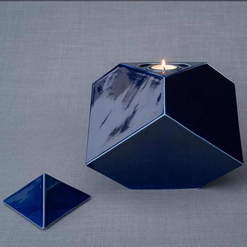 Pinnacle Adult Cremation Urn for Ashes in Metallic Blue