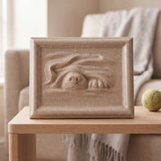 Portrait Dog Urn for Ashes in Crackle Glaze