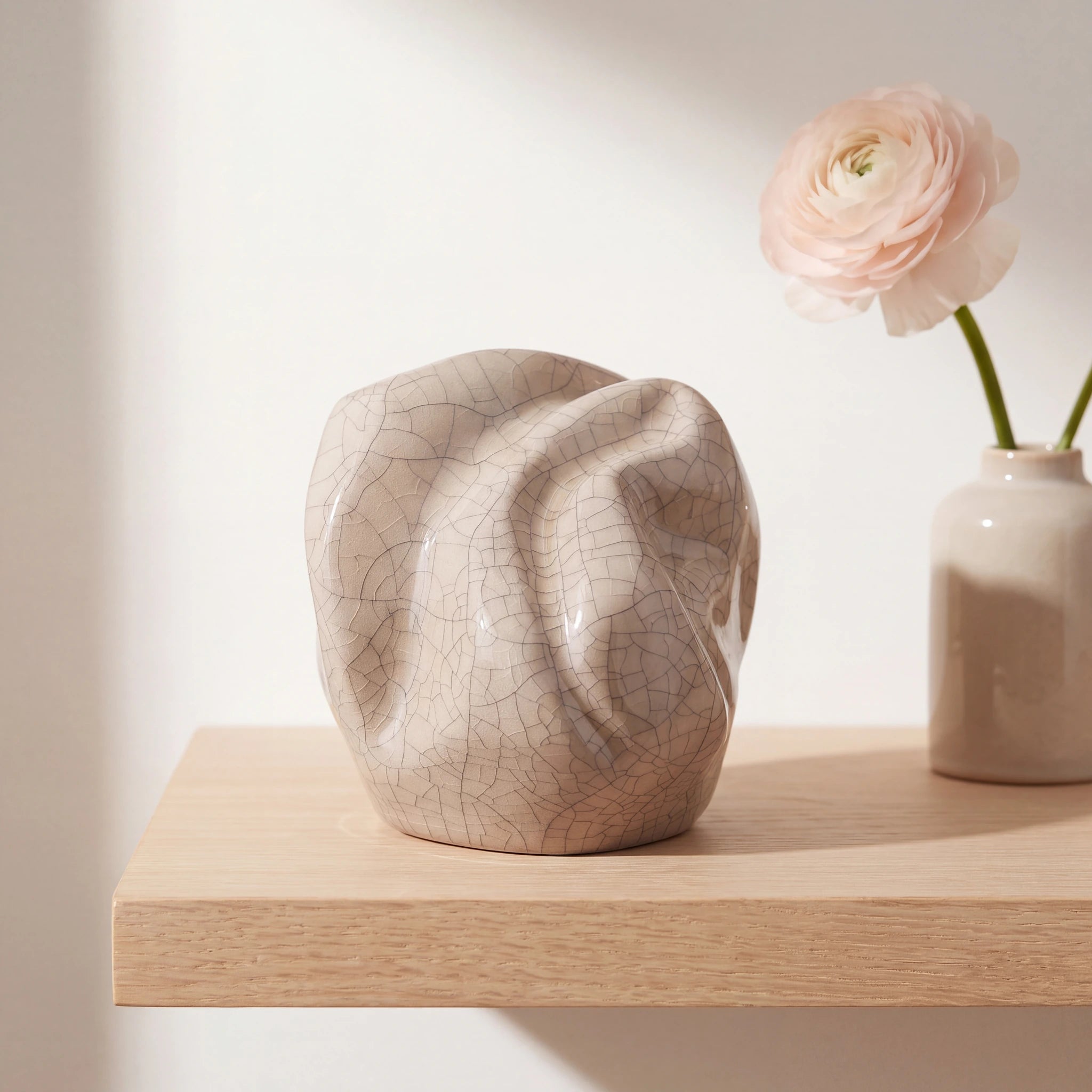 Precious Small Urn for Ashes in Crackle Glaze