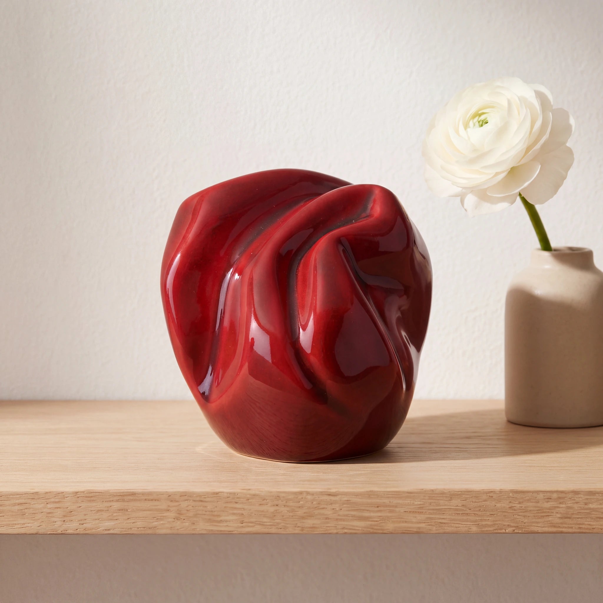 Precious Small Urn for Ashes in Red