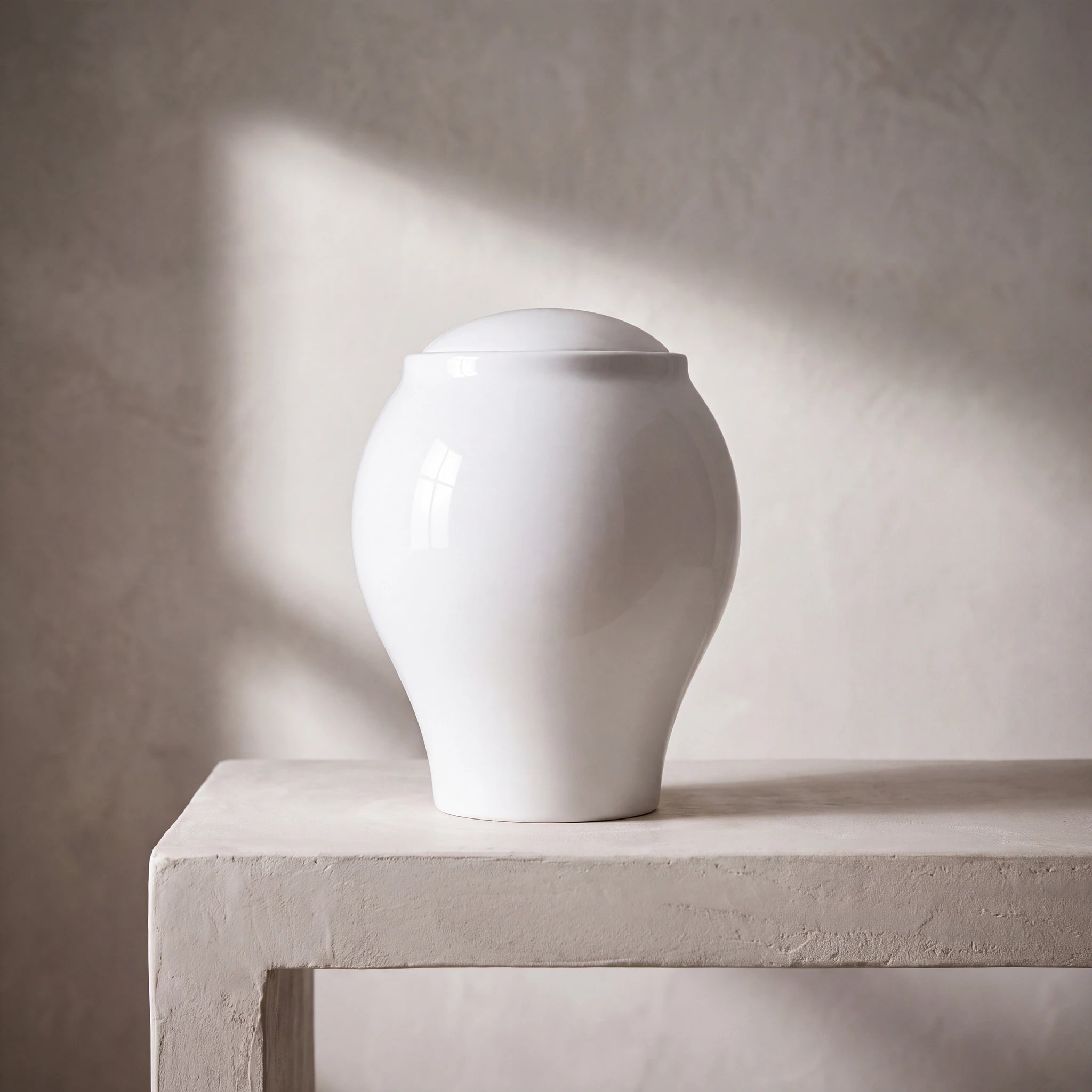 Pure White Classic Adult Cremation Urn for Ashes