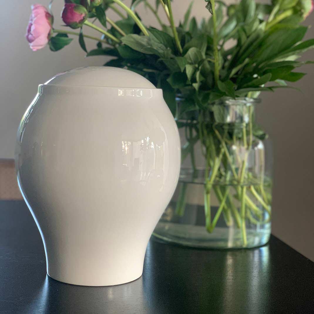 Pure White Classic Adult Cremation Urn for Ashes