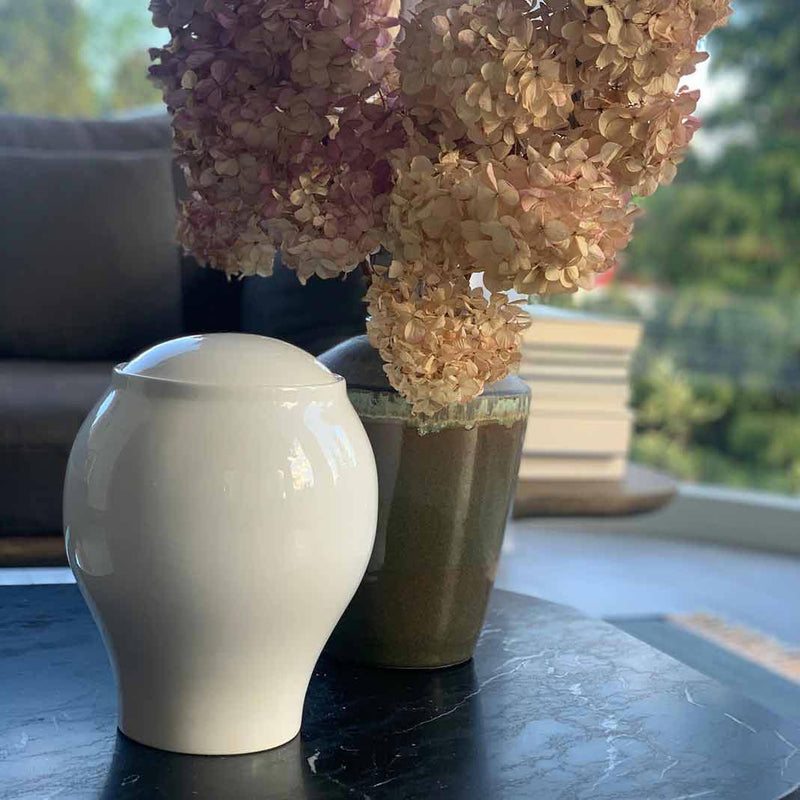 Pure White Classic Adult Cremation Urn for Ashes