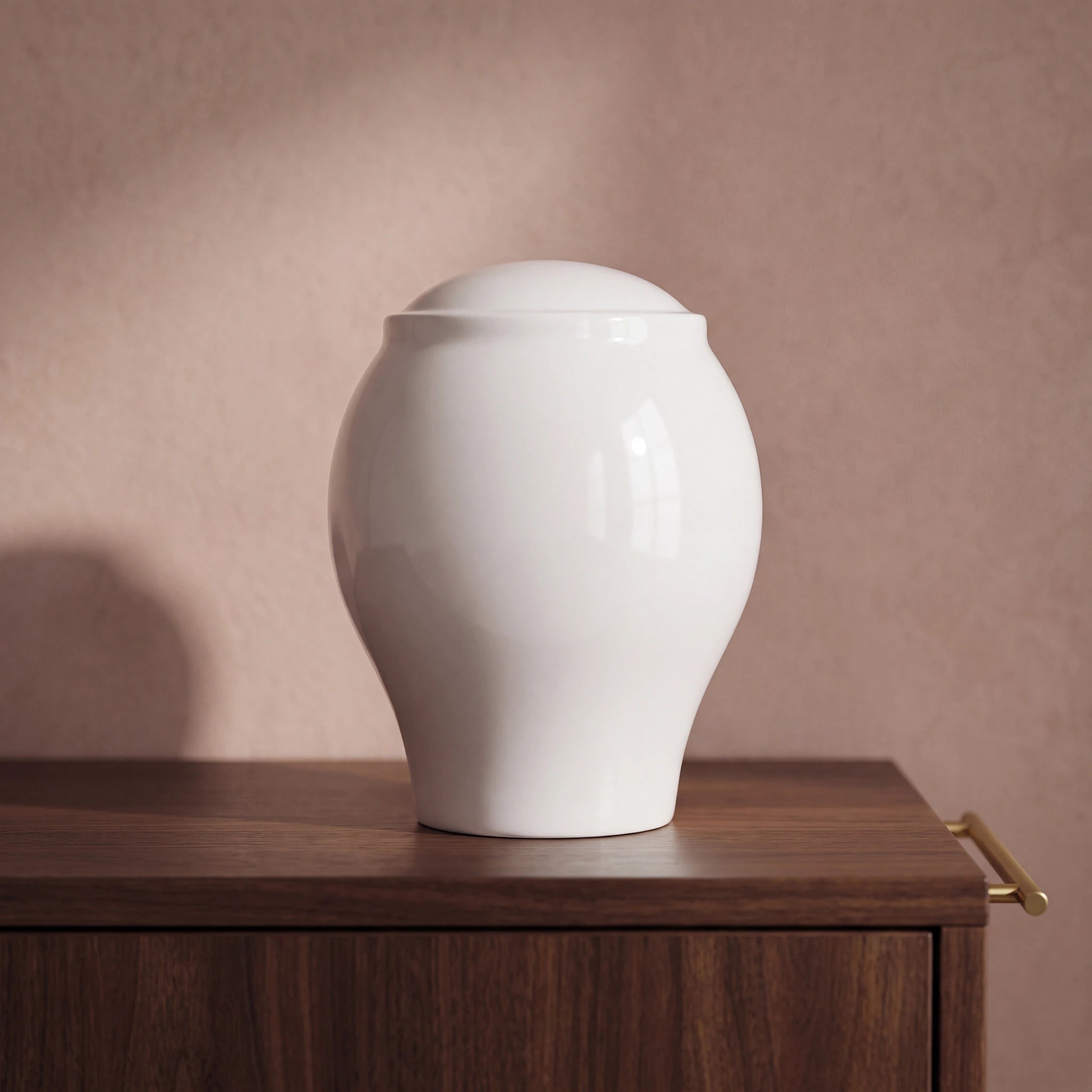 Pure White Classic Adult Cremation Urn for Ashes
