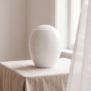 Pure White Modern Adult Cremation Urn for Ashes