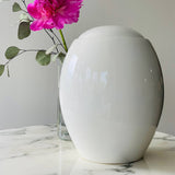 Pure White Modern Adult Cremation Urn for Ashes