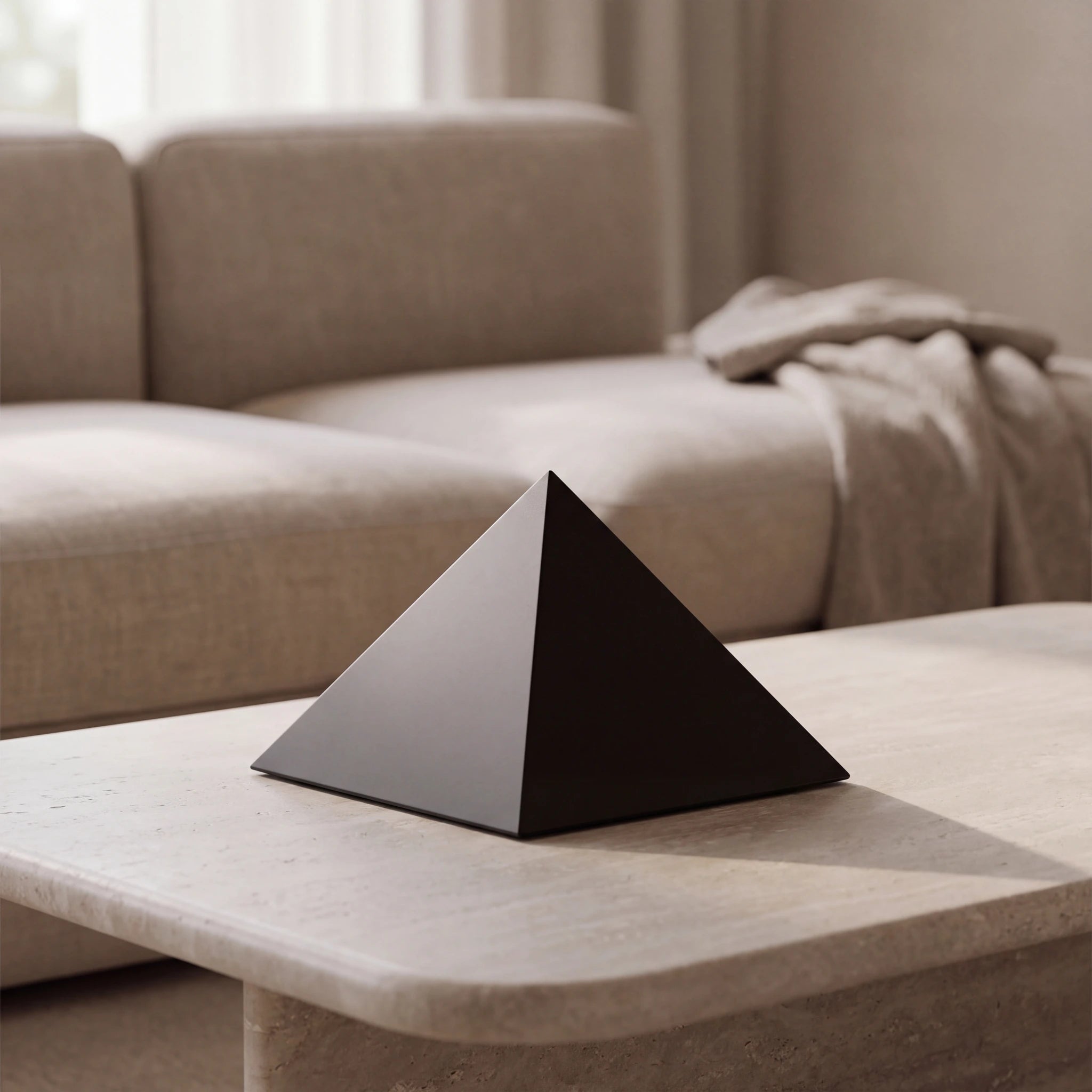Pyramid-Medium-Urn-for-Ashes-in-Matte-Black-Stainless-Steel-amto_stone_coffee