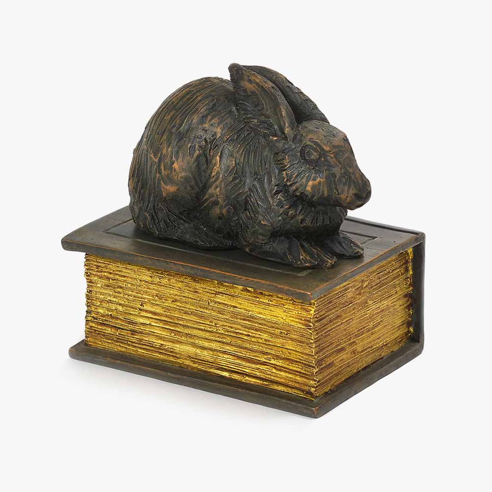 Rabbit on Boock Urn for Ashes