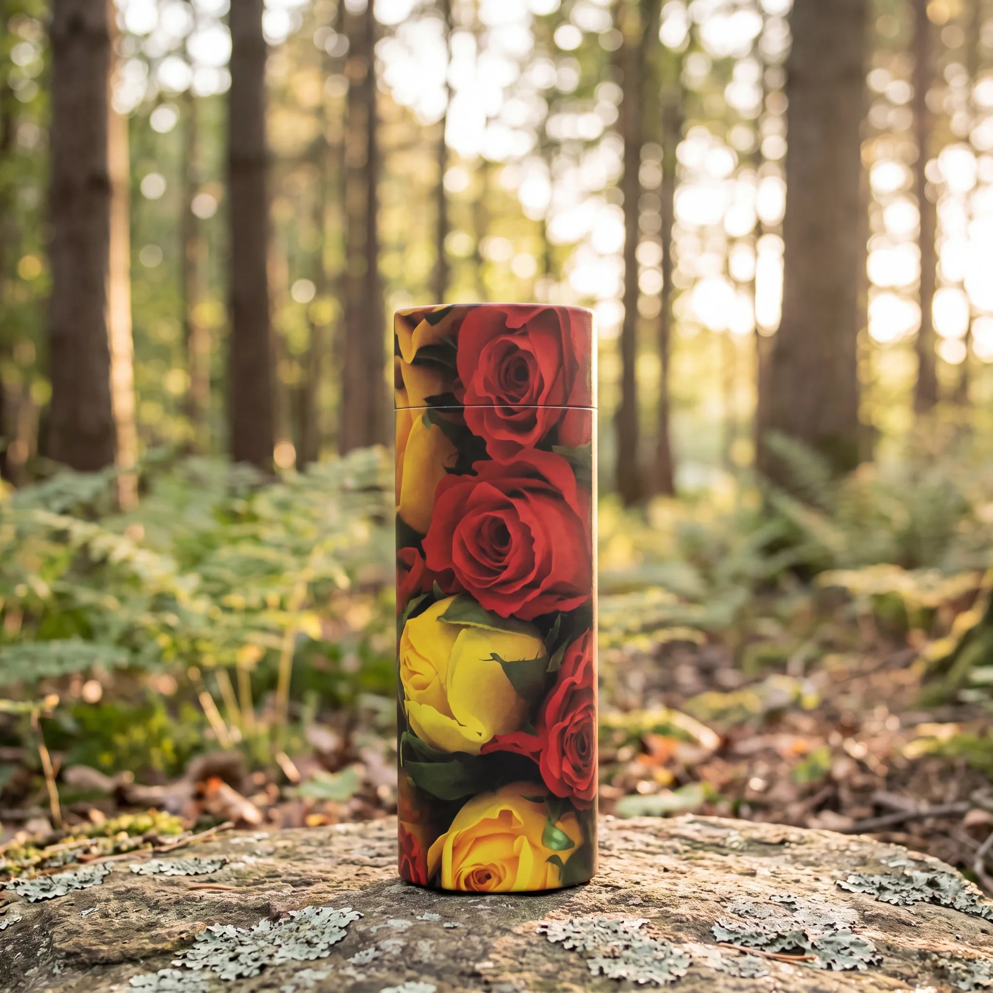 Red-Rose-Eco-Friendly-Scattering-Tube-for-Ashes-Adult-In-the-Woods