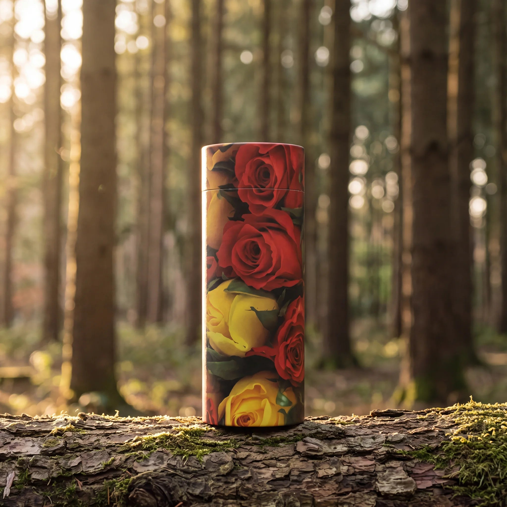Red-Rose-Eco-Friendly-Scattering-Tube-for-Ashes-Medium-In-the-Woods