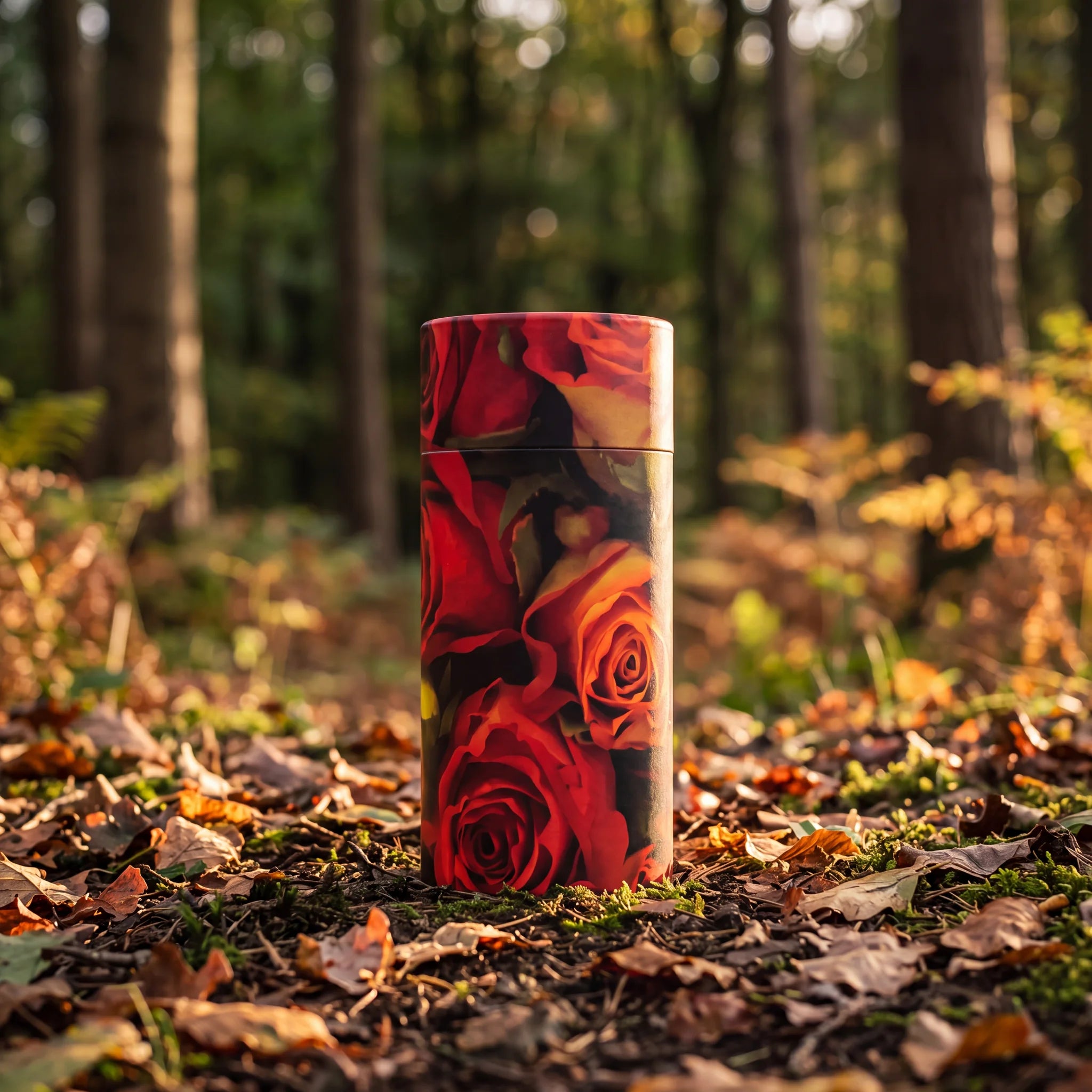 Red-Rose-Eco-Friendly-Scattering-Tube-for-Ashes-Mini-In-the-Woods