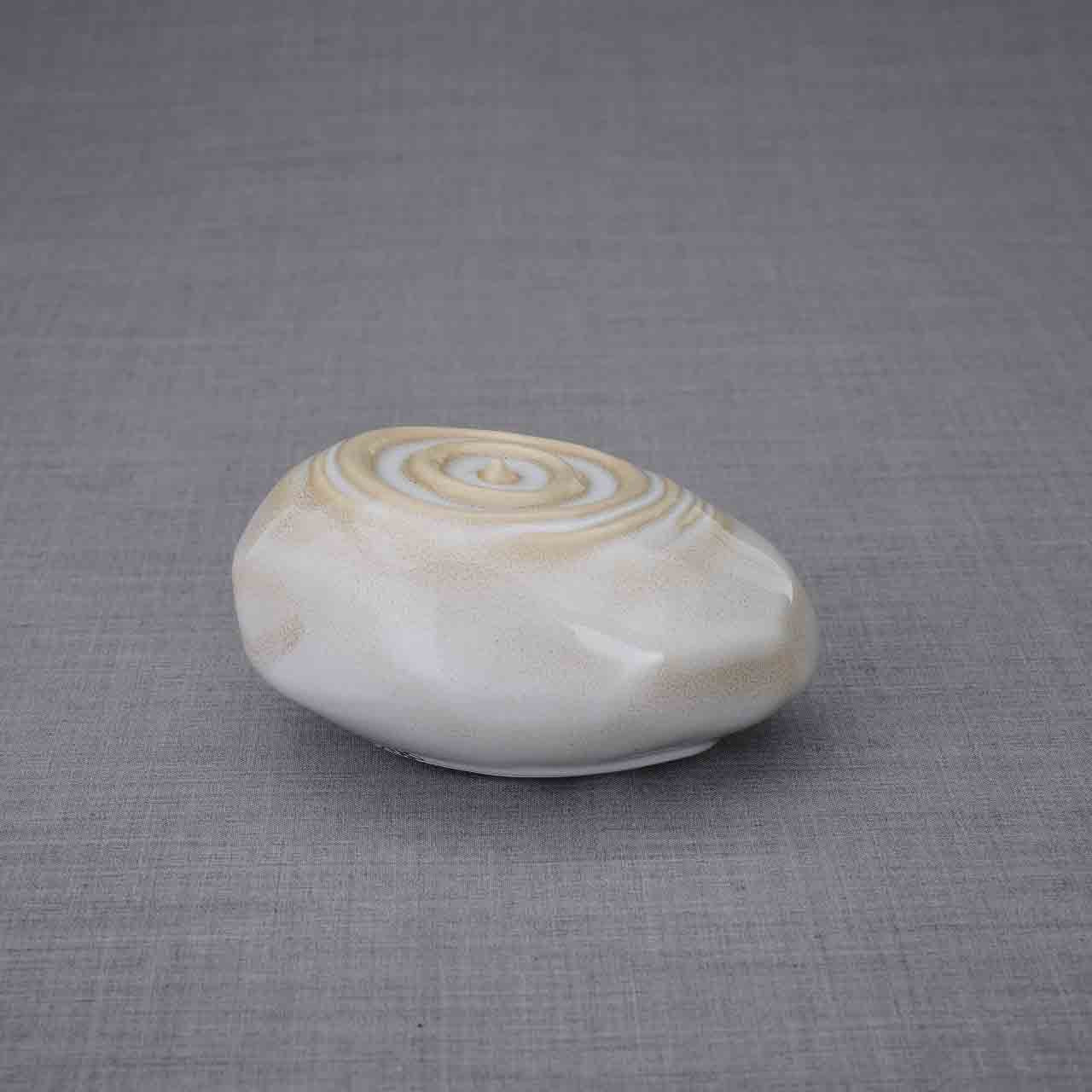 Resonance Ashes Keepsake Urn in Beige Grey Facing Right Dark Right