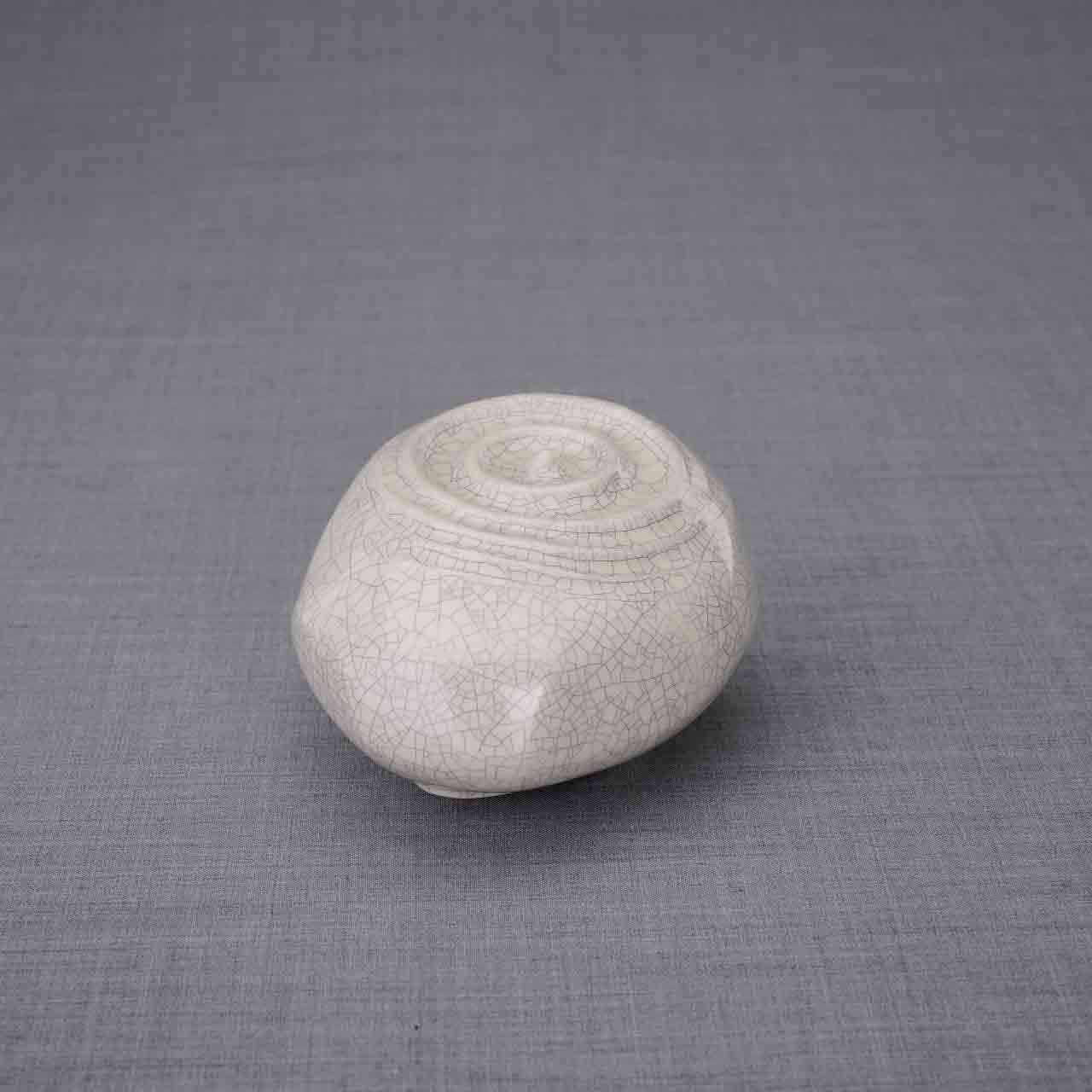 Ripples Small Urn for Ashes in Crackle Glaze