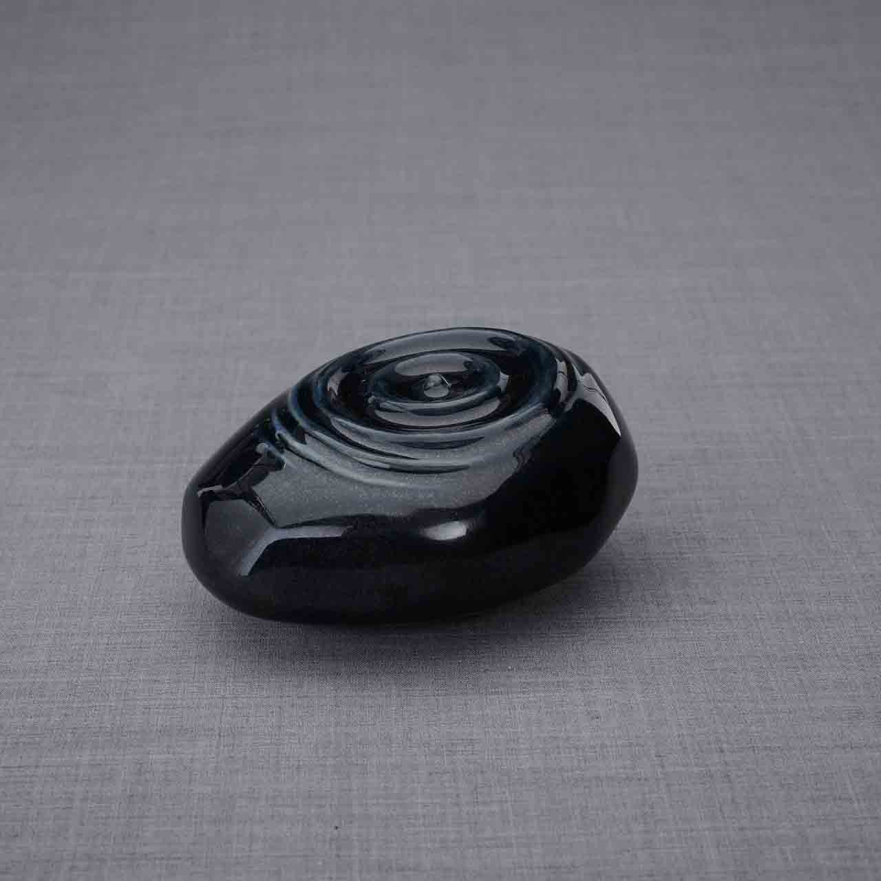 Ripples Small Urn for Ashes in Glossy Black