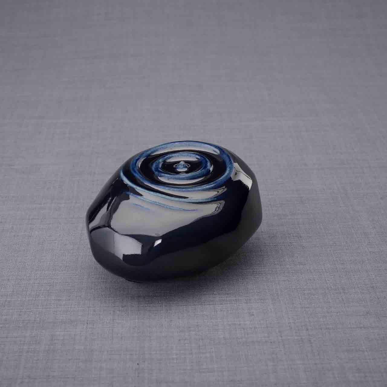 Ripples Small Urn for Ashes in Metallic Blue