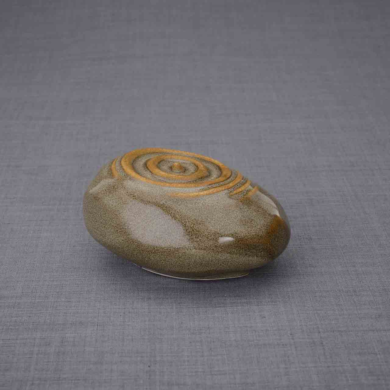 Resonance Ashes Keepsake Urn in Oily Brown Facing Right Dark Background