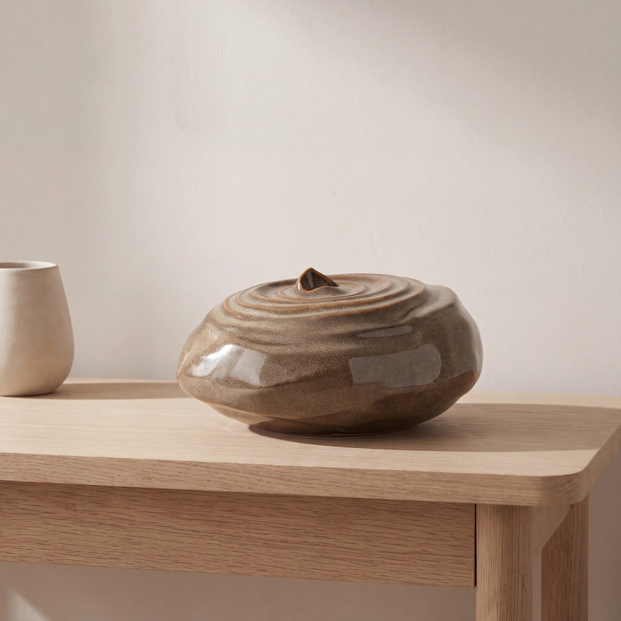 Ripples Adult Cremation Urn for Ashes in Brown