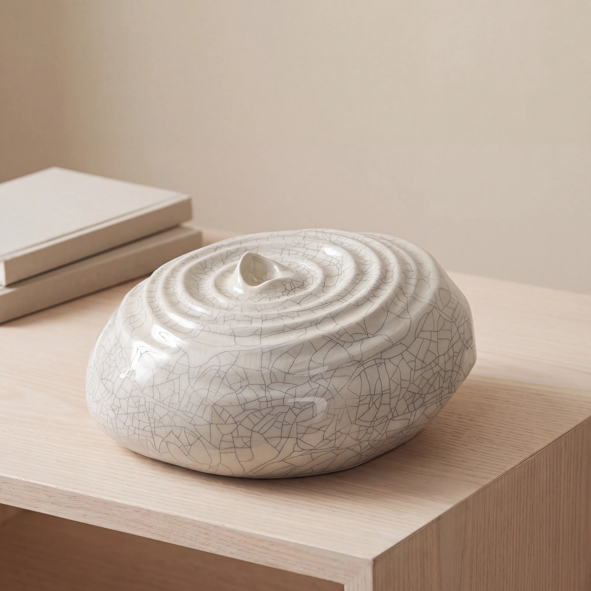 Ripples Adult Cremation Urn for Ashes in Crackle Glaze