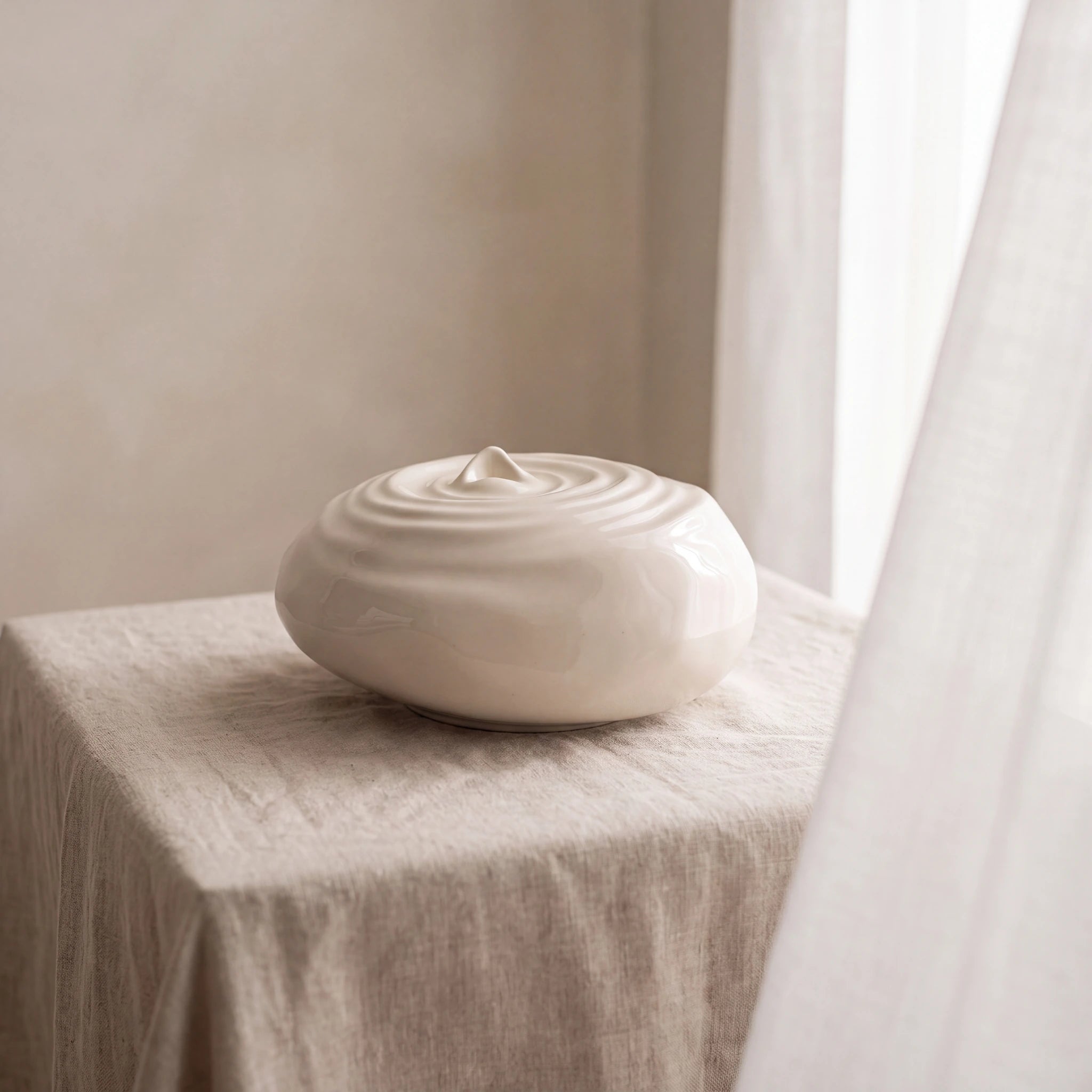 Ripples Adult Cremation Urn for Ashes in Cream