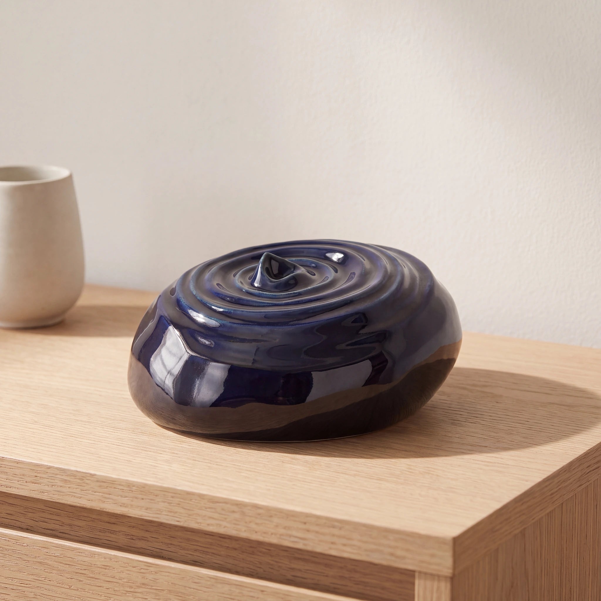 Ripples Adult Cremation Urn for Ashes in Metallic Blue