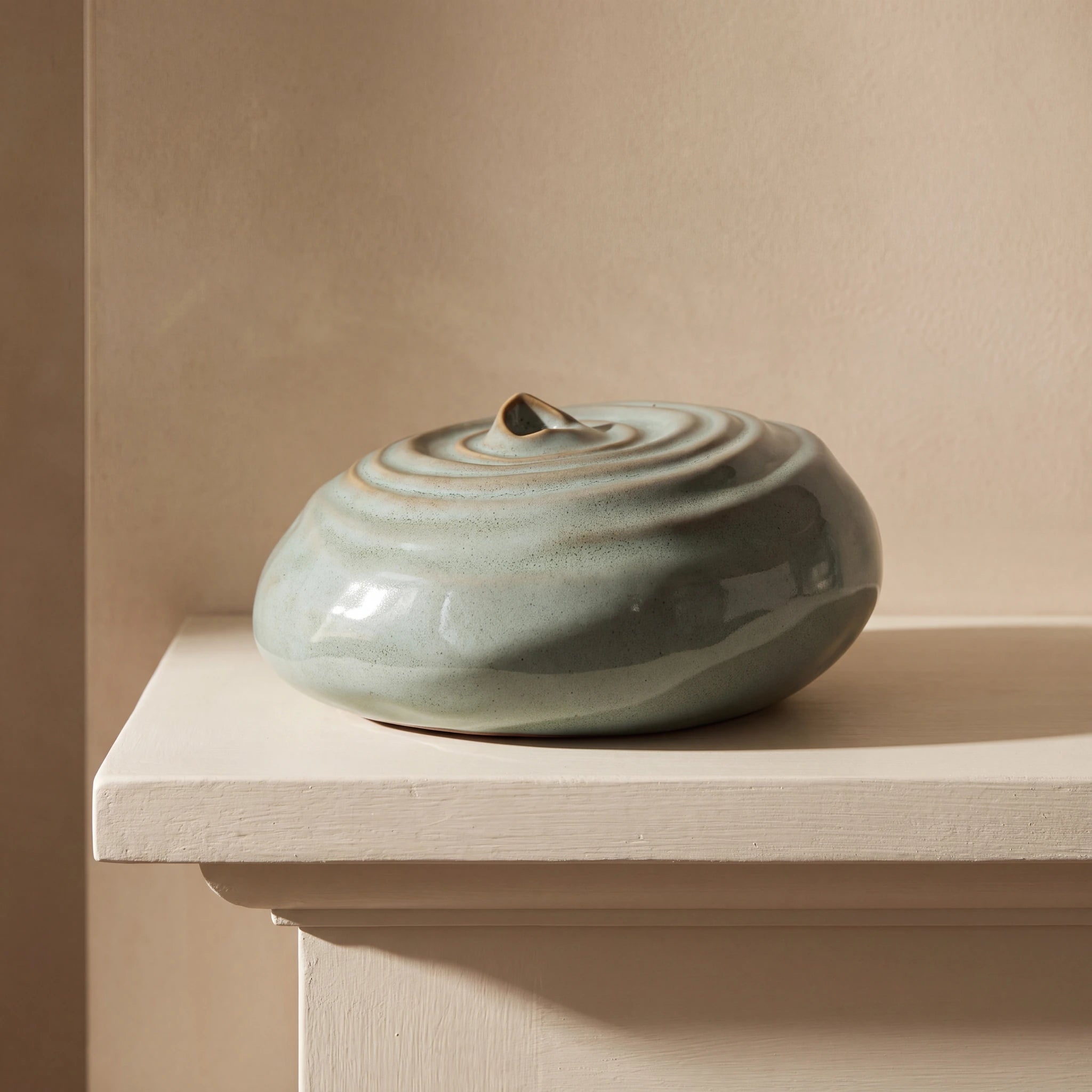 Ripples Adult Cremation Urn for Ashes in Oily Green