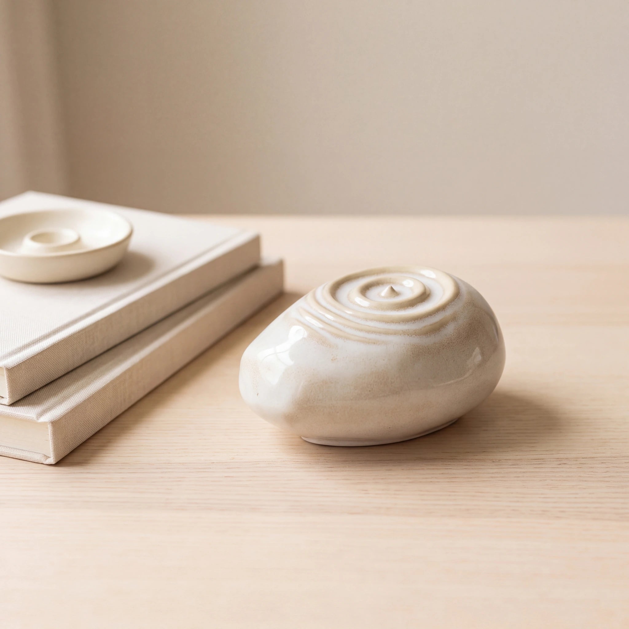 Ripples-Small-Urn-for-Ashes-in-Beige-Grey-keepsake_books_dish-Left-Angle