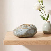 Ripples Small Urn for Ashes in Oily Green