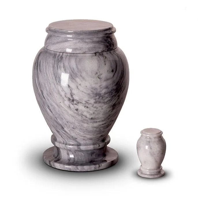 Classic Marble Keepsake Urn for Ashes in Grey