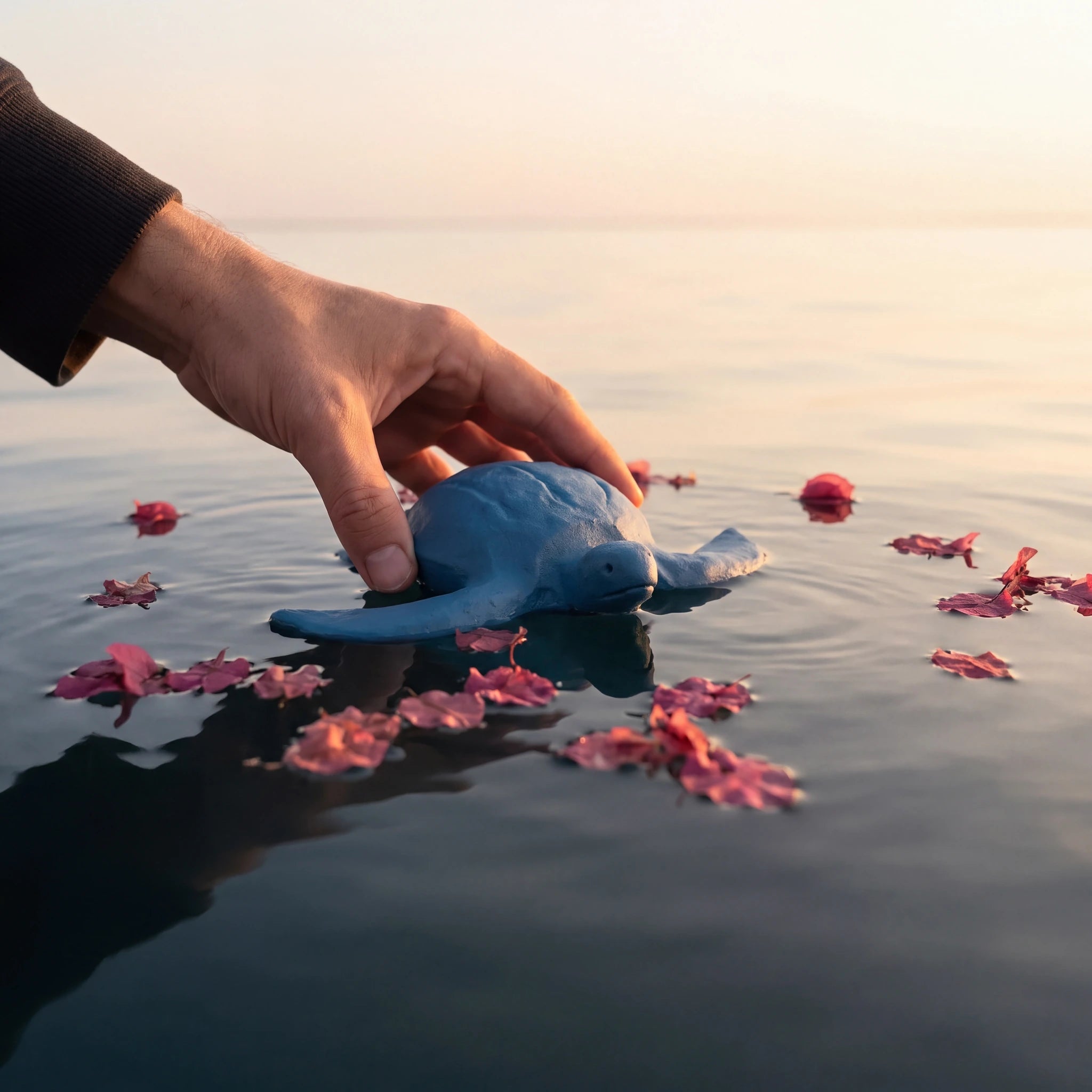 Sea Turtle Biodegradable Water Urn for Ashes in Surf - Mini