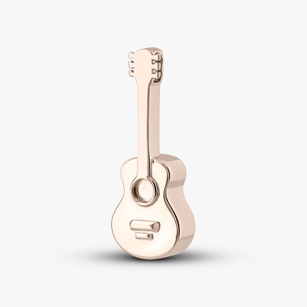Self fill Acoustic Guitar Memorial Ashes Pendant in White Gold