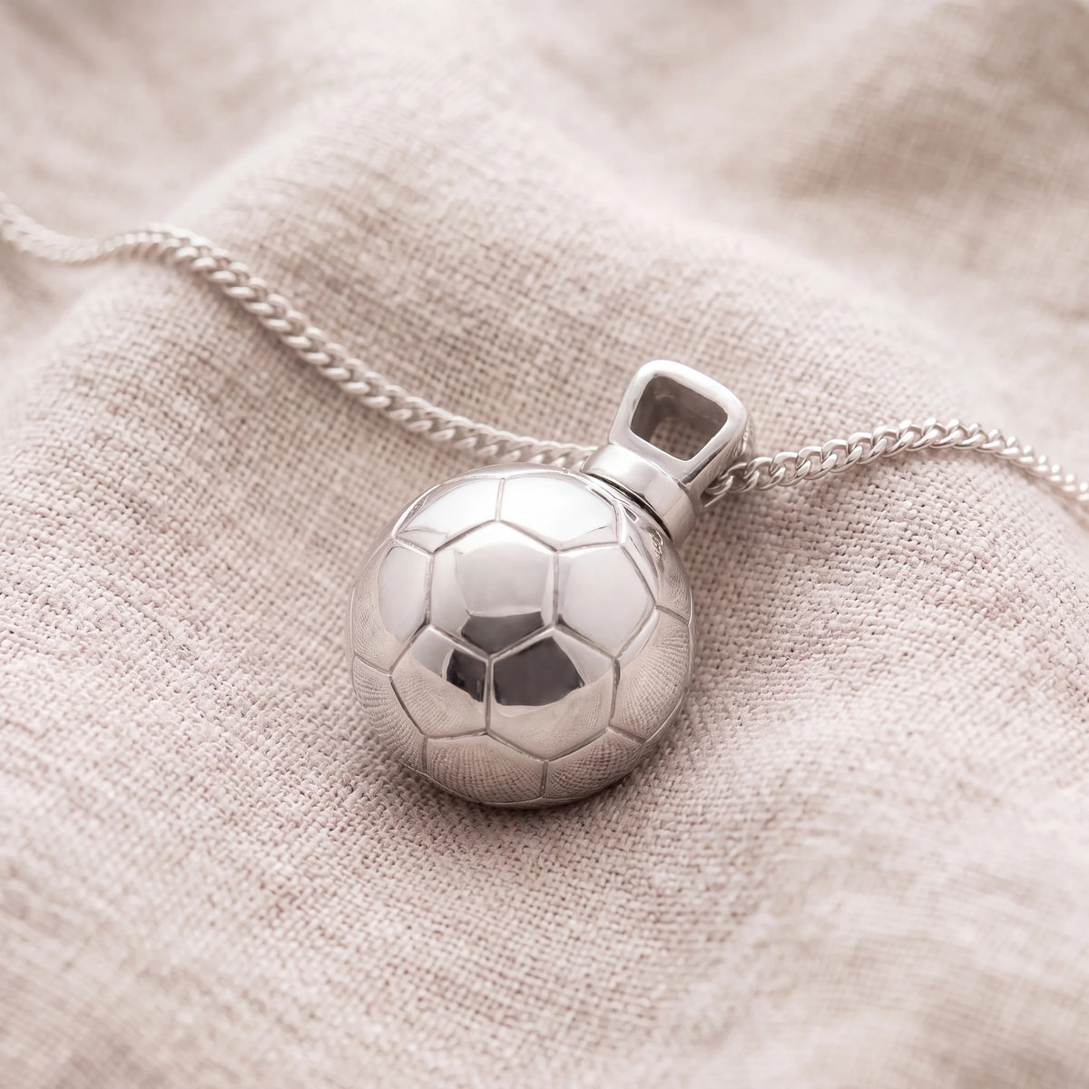 Self-fill-Football-Memorial-Ashes-Pendant-On-Linen
