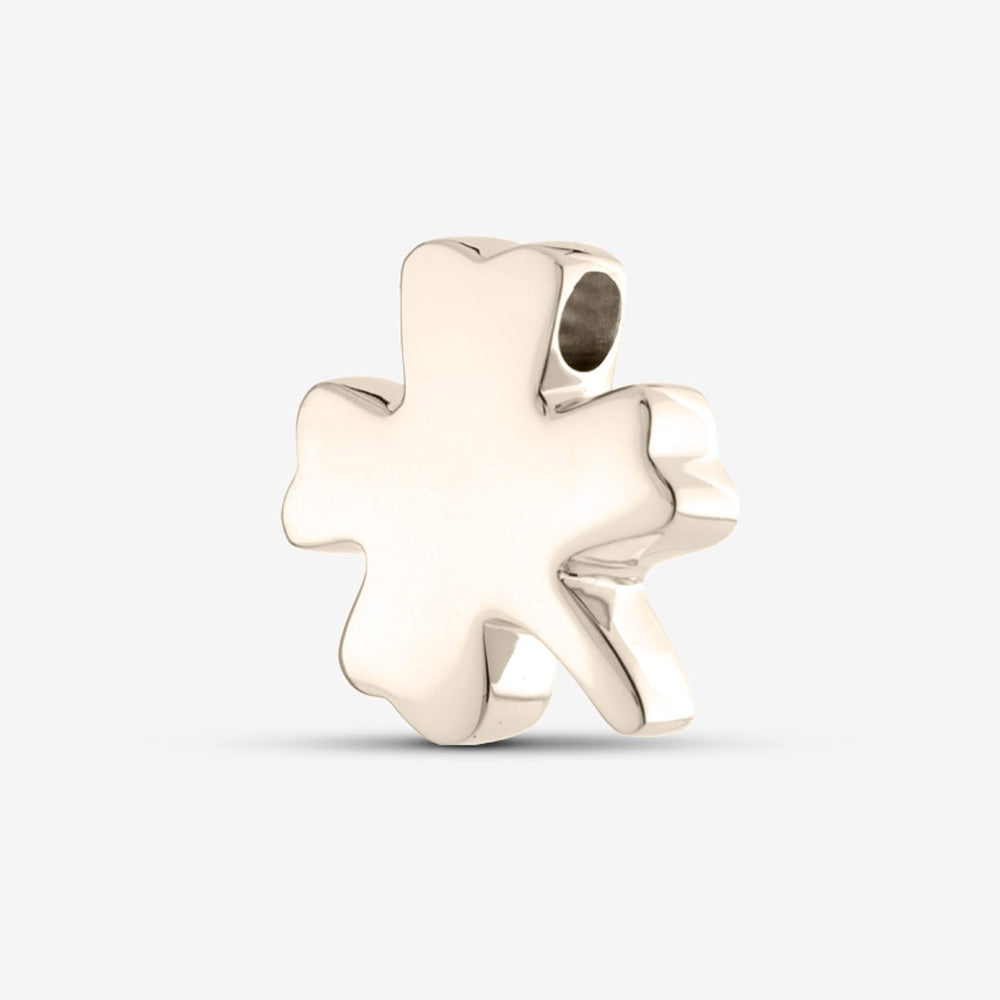Self fill Four leaf Clover Memorial Ashes Pendant in White Gold
