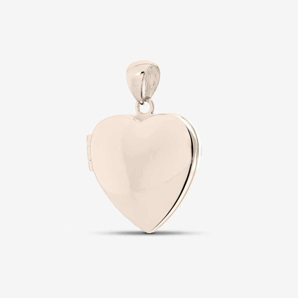 Self fill Heart Locket Memorial Ashes Pendant Closed in White Gold