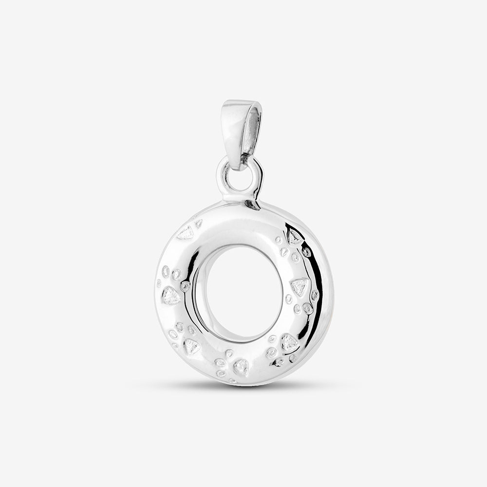 Self fill Paw Print Circle of Life Memorial Ashes Pendant in Sterling Silver